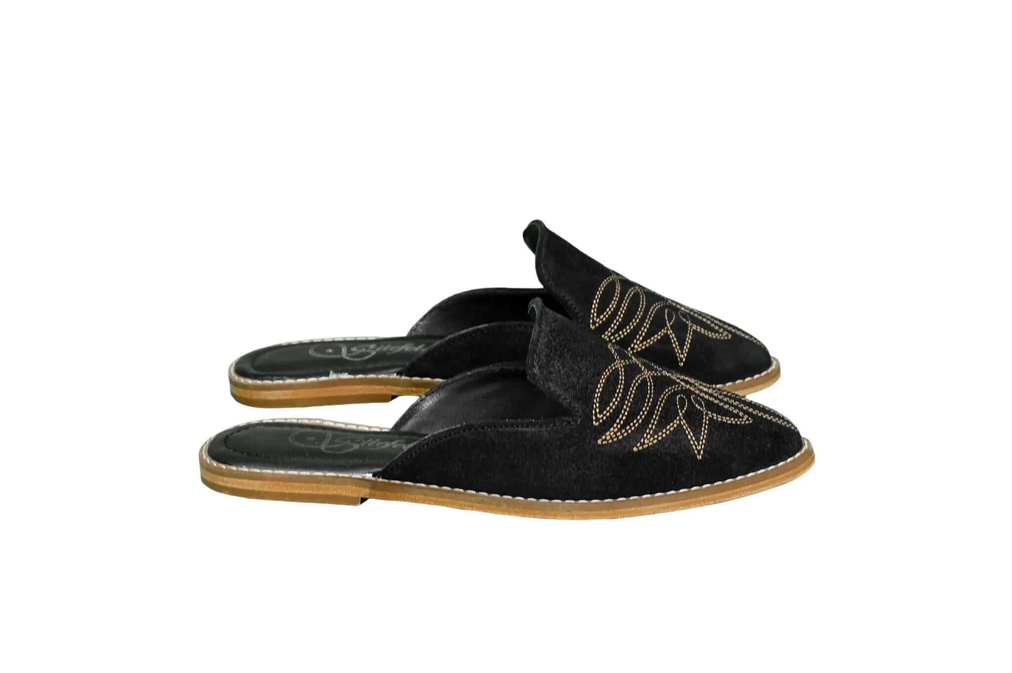 The Georgette Black Cowhide Mules - Women's Western Wear