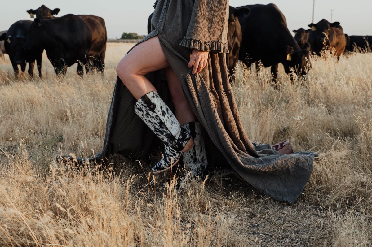 dakota tall cowhide boots for women