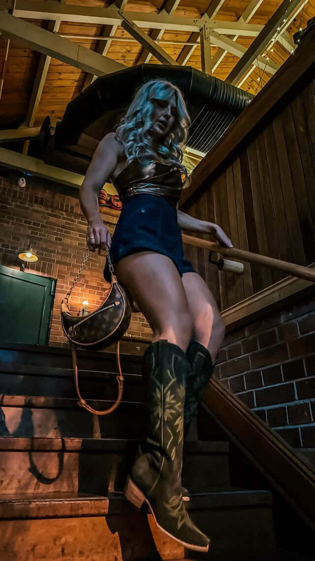 knee-high cowhide boots green olive