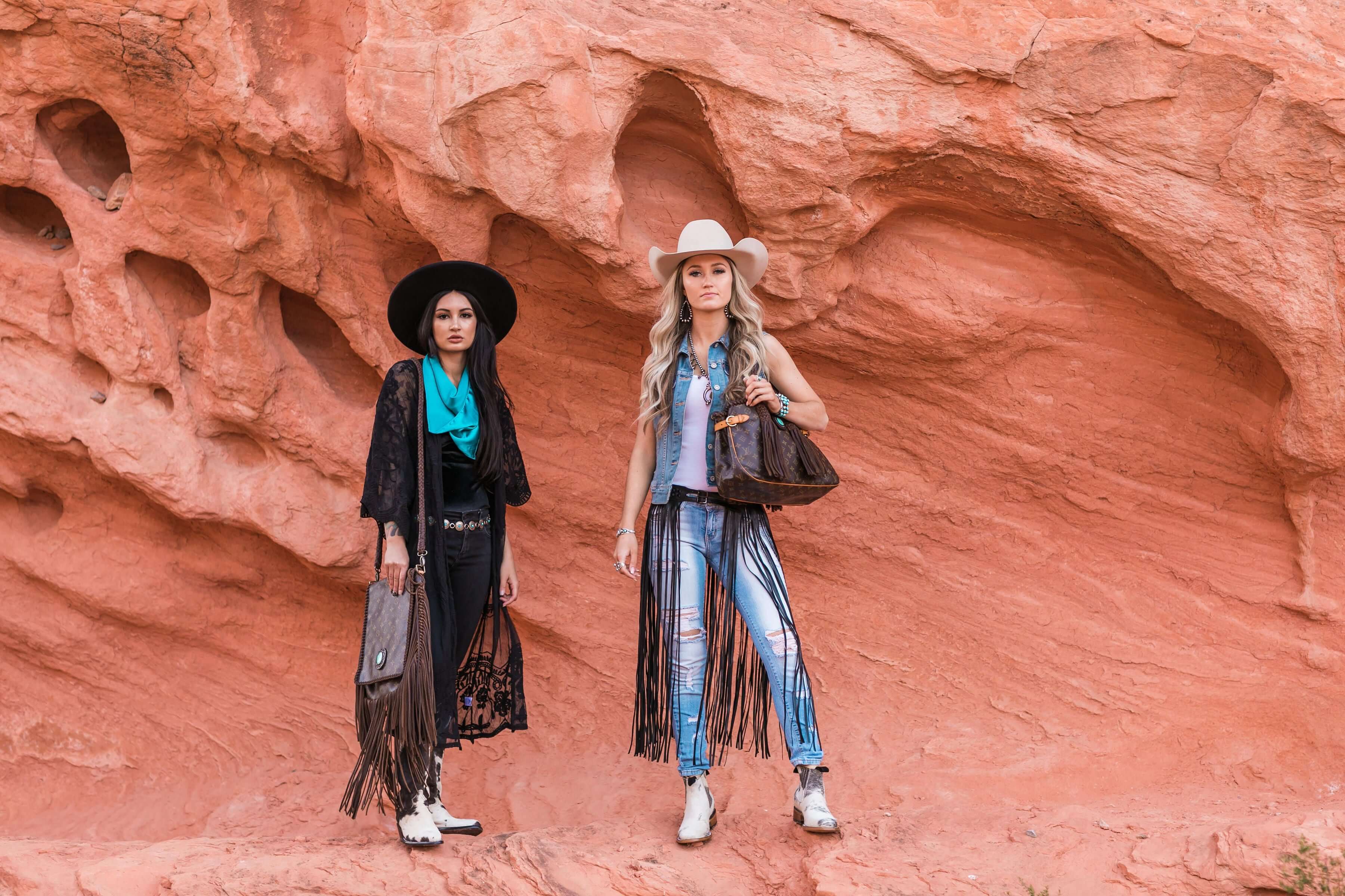 Women wearing cowhide boots