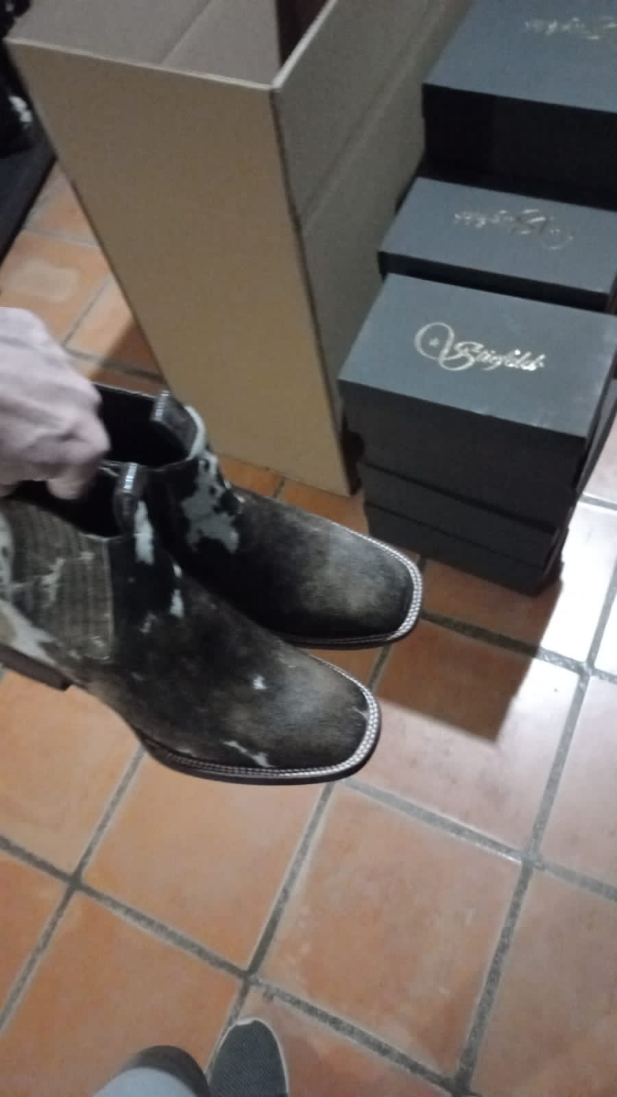 cowhide boots handmade in Mexico