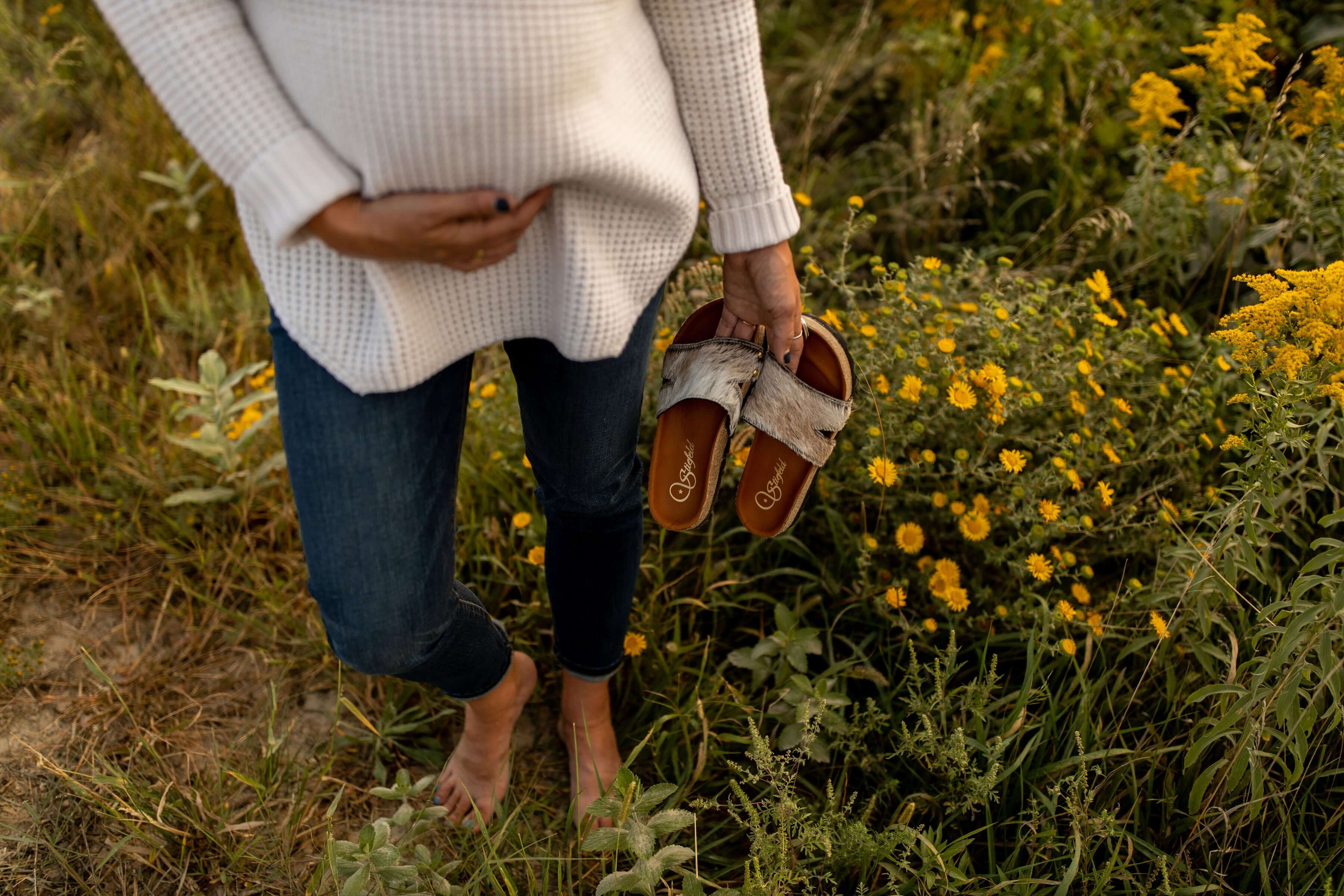 Tara Cowhide Slide Sandals