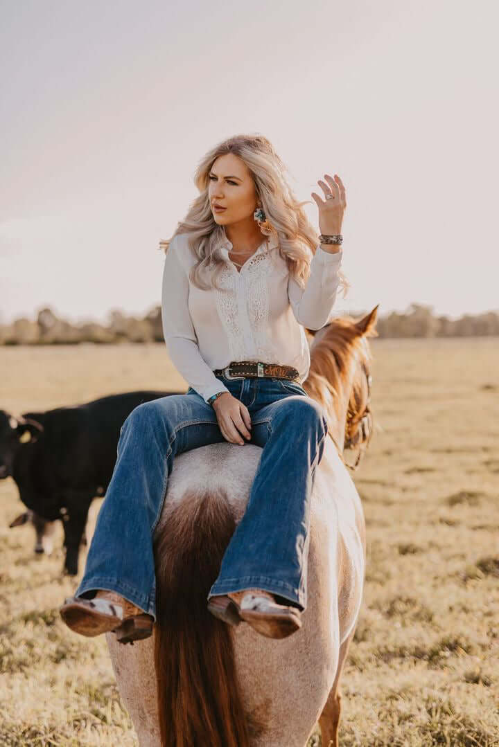 Magnolia Cowhide Handtooled Boots and Hair-on hide