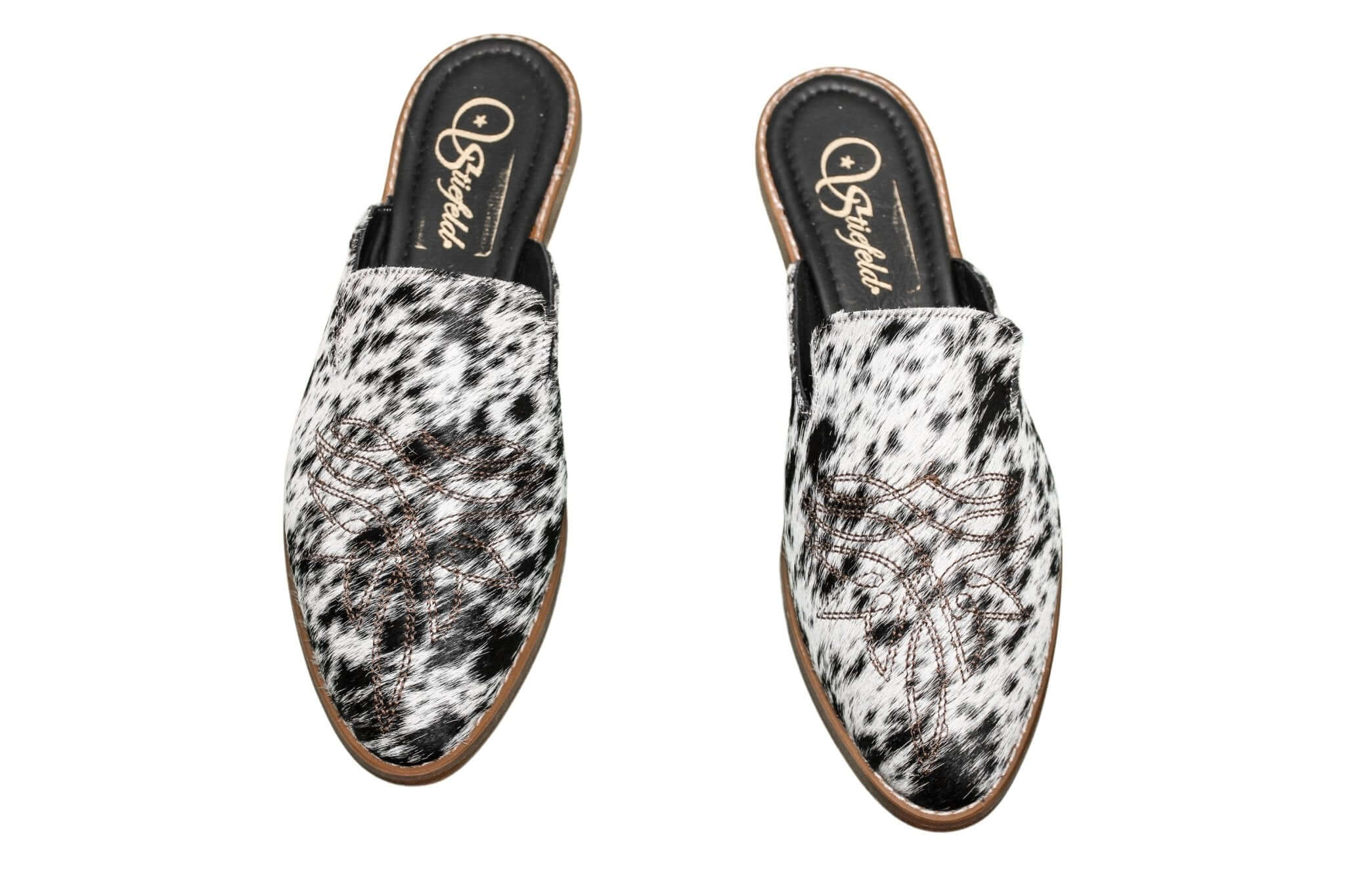 Abby Cowhide Mules – Hair-on Hide – Size 11 – Side View