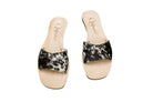 Agnes Hair - on - Hide Cowhide Slides – Black & Brown - Stiefeld Boots