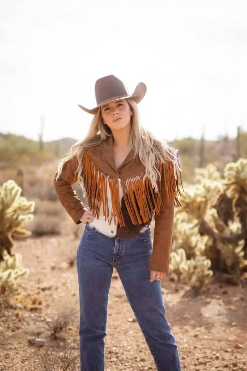 The Charlotte Hair - on hide Fringe Jacket - Stiefeld Boots