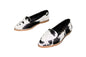 Gretta Cowhide Loafers – Hair-on Hide Almond Toe Western Loafers – Size 8