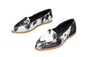 Gretta Cowhide Loafers – Hair-on Hide Almond Toe Western Loafers – Size 8
