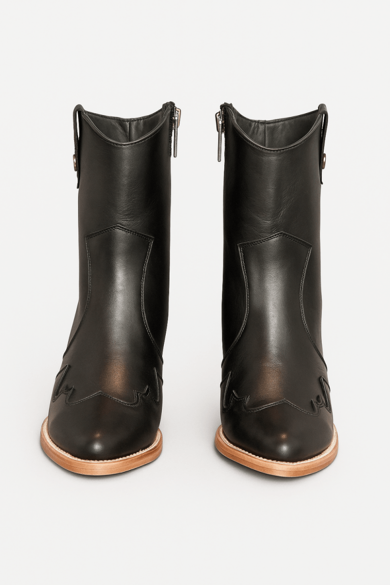 Jolene High Heel Boots – Outlaw Black Leather - Stiefeld Boots