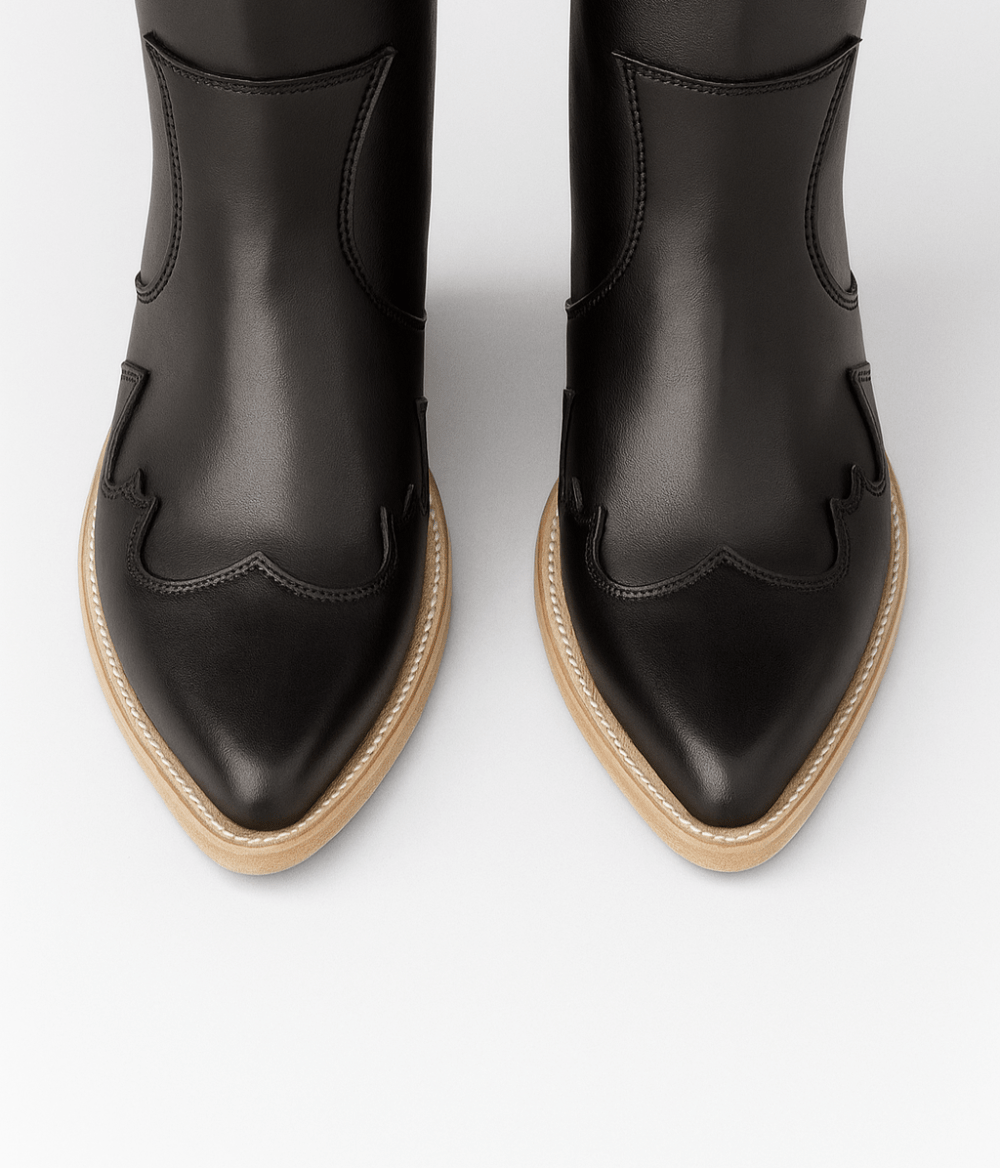 Jolene High Heel Boots – Outlaw Black Leather - Stiefeld Boots