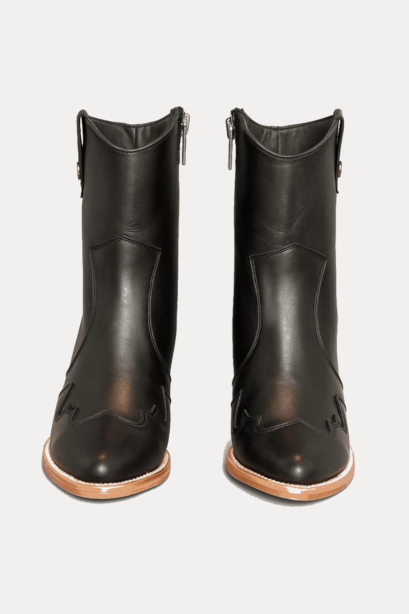 Jolene High Heel Boots – Outlaw Black Leather - Stiefeld Boots