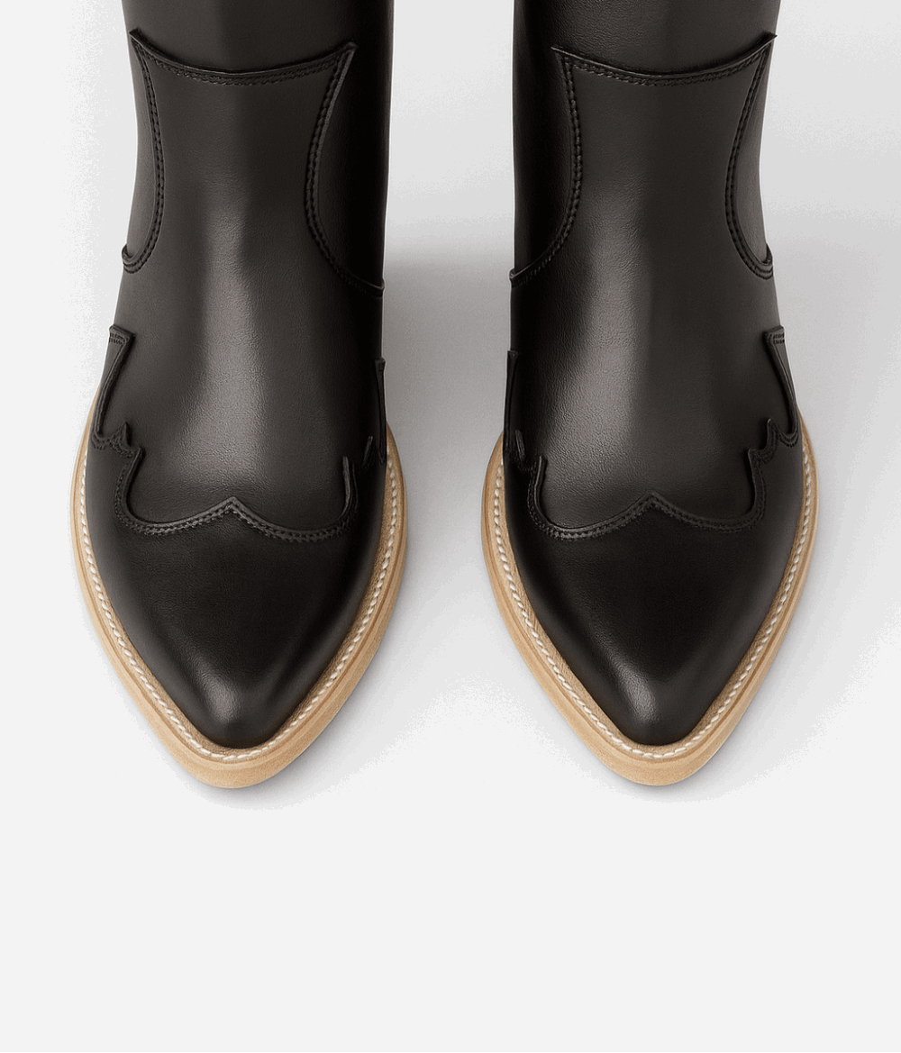 Jolene High Heel Boots – Outlaw Black Leather - Stiefeld Boots