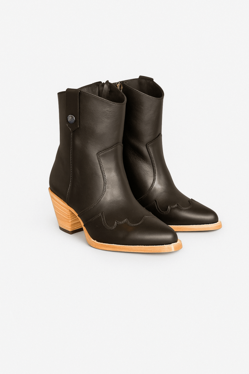 Jolene High Heel Boots – Outlaw Black Leather - Stiefeld Boots