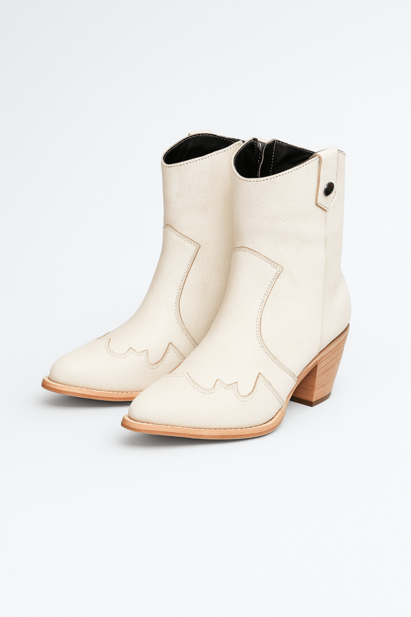 Jolene High Heel Boots – Pearl White Crackled Leather - Stiefeld Boots