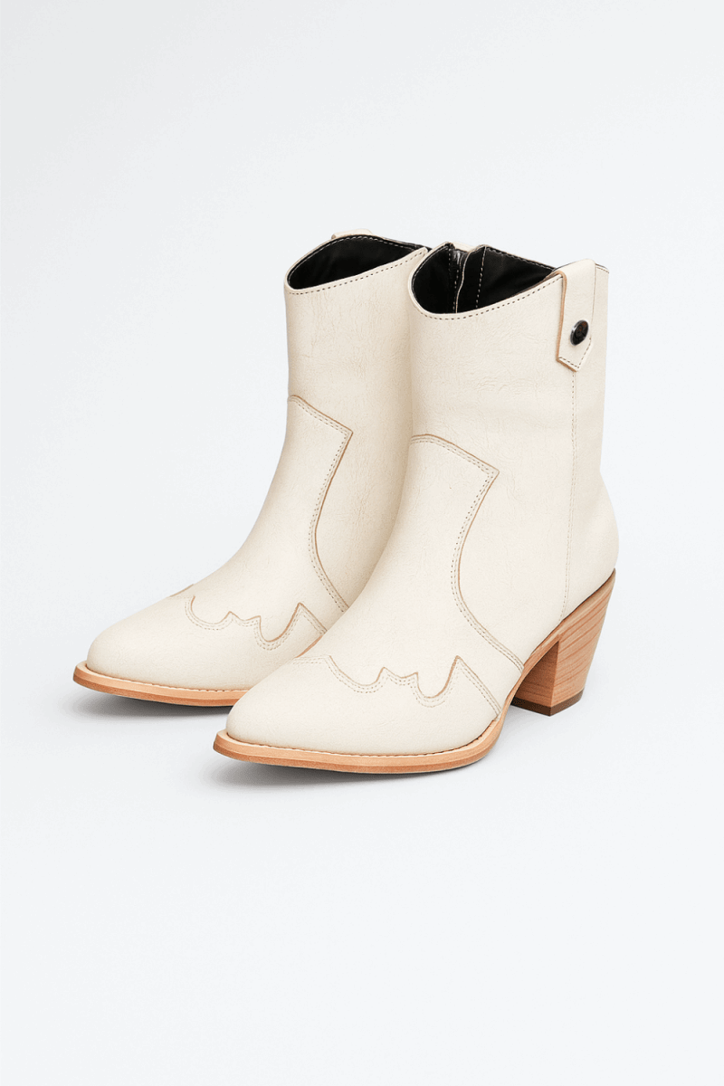 Jolene High Heel Boots – Pearl White Crackled Leather - Stiefeld Boots