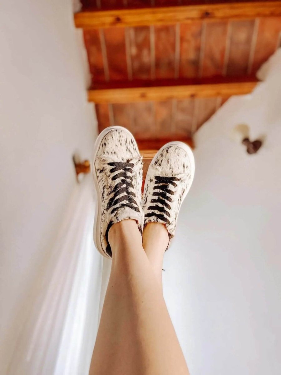 julia cowhide sneakers cow fur skin