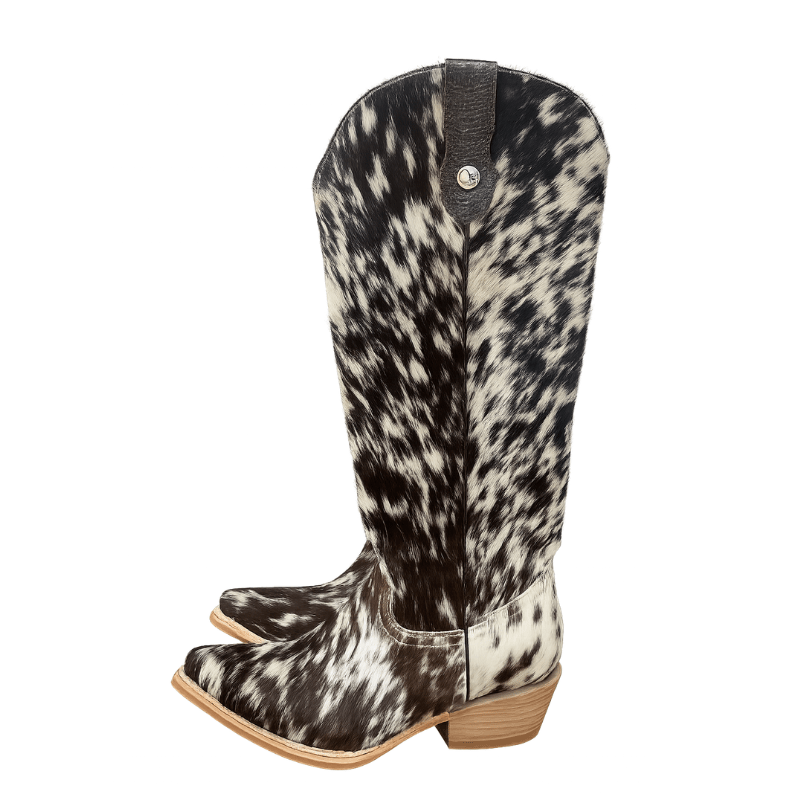 Lorraine Knee - High Cowhide Boots – Brown & White - Stiefeld Boots