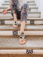 Luciana Hair - on - Hide Cowhide Sandals – Black & White - Stiefeld Boots