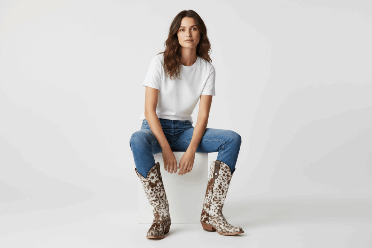 The Dakota Tall Cowhide Boots - Size 7 US