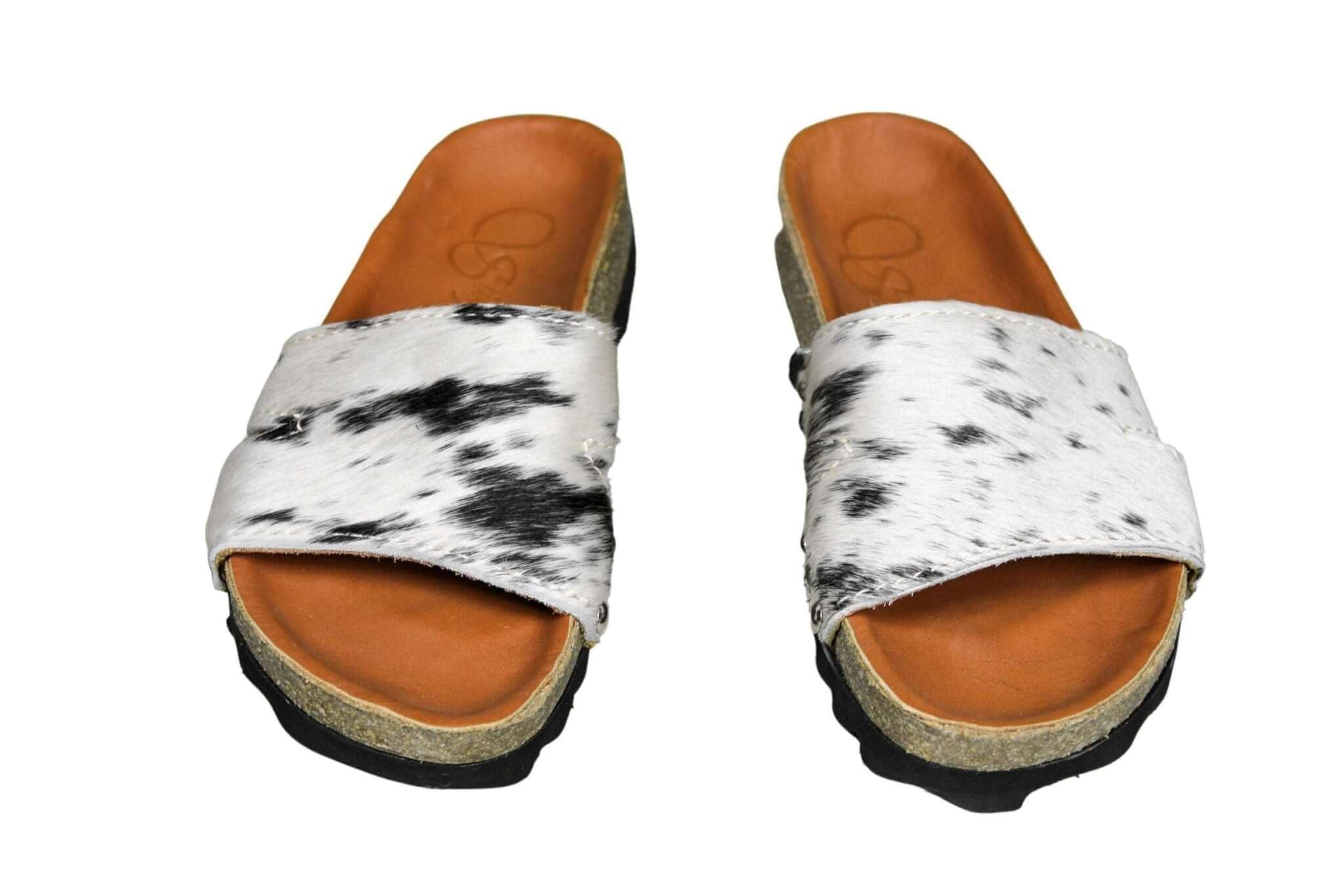 Tara Cowhide Slides Sandals - Size 5 - Women's Western Wear
