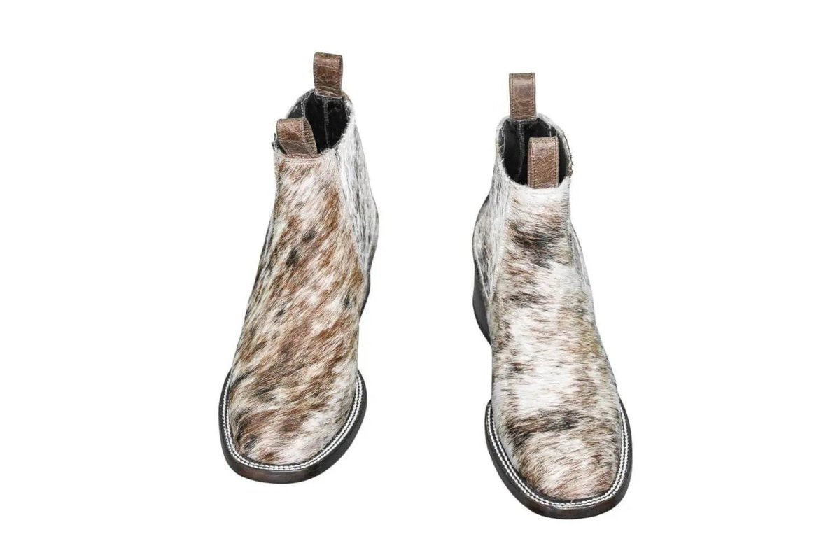 Aurora Cowhide Boots – Size 8 – Handmade Western Boots for Women