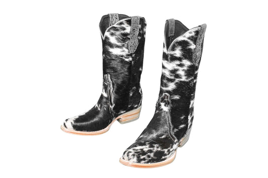 Carmen Tall Cowhide Boots – Hair-on Hide – Size 6.5 – Handmade Western Boots for Women