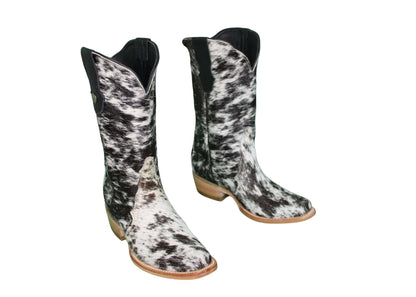 Carmen Tall Cowhide Boots – Hair-on Hide – Size 7 – Handmade Western Boots for Women