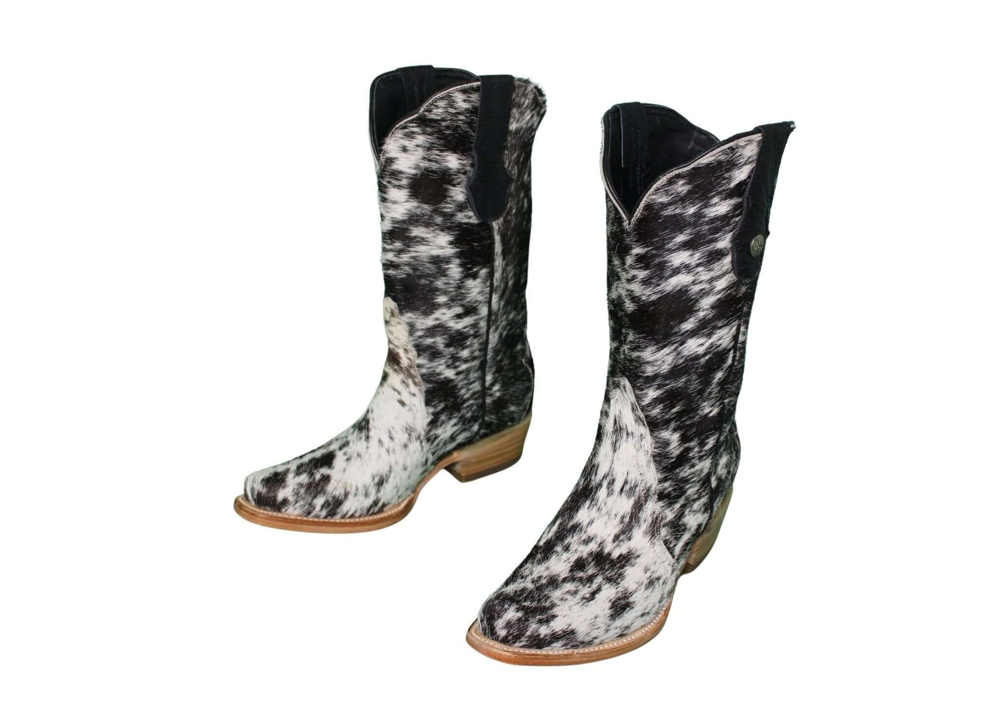 Carmen Tall Cowhide Boots – Hair-on Hide – Size 7 – Handmade Western Boots for Women