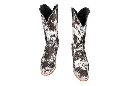Carmen Tall Cowhide Boots – Hair-on Hide – Size 7.5 – Handmade Western Boots for Women