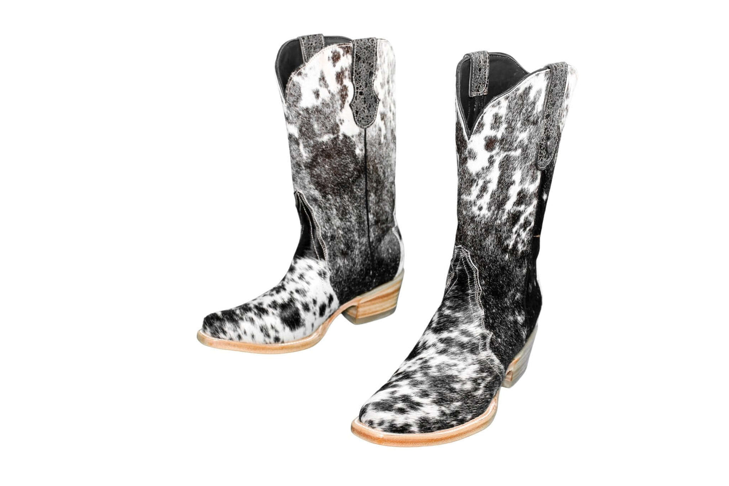 Carmen Tall Cowhide Boots – Hair-on Hide – Size 8 – Handmade Western Boots for Women