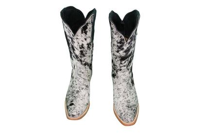 Carmen Tall Cowhide Boots – Hair-on Hide – Size 8 – Handmade Western Boots for Women