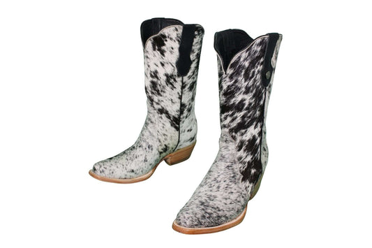 Carmen Tall Cowhide Boots – Hair-on Hide – Size 8 – Handmade Western Boots for Women