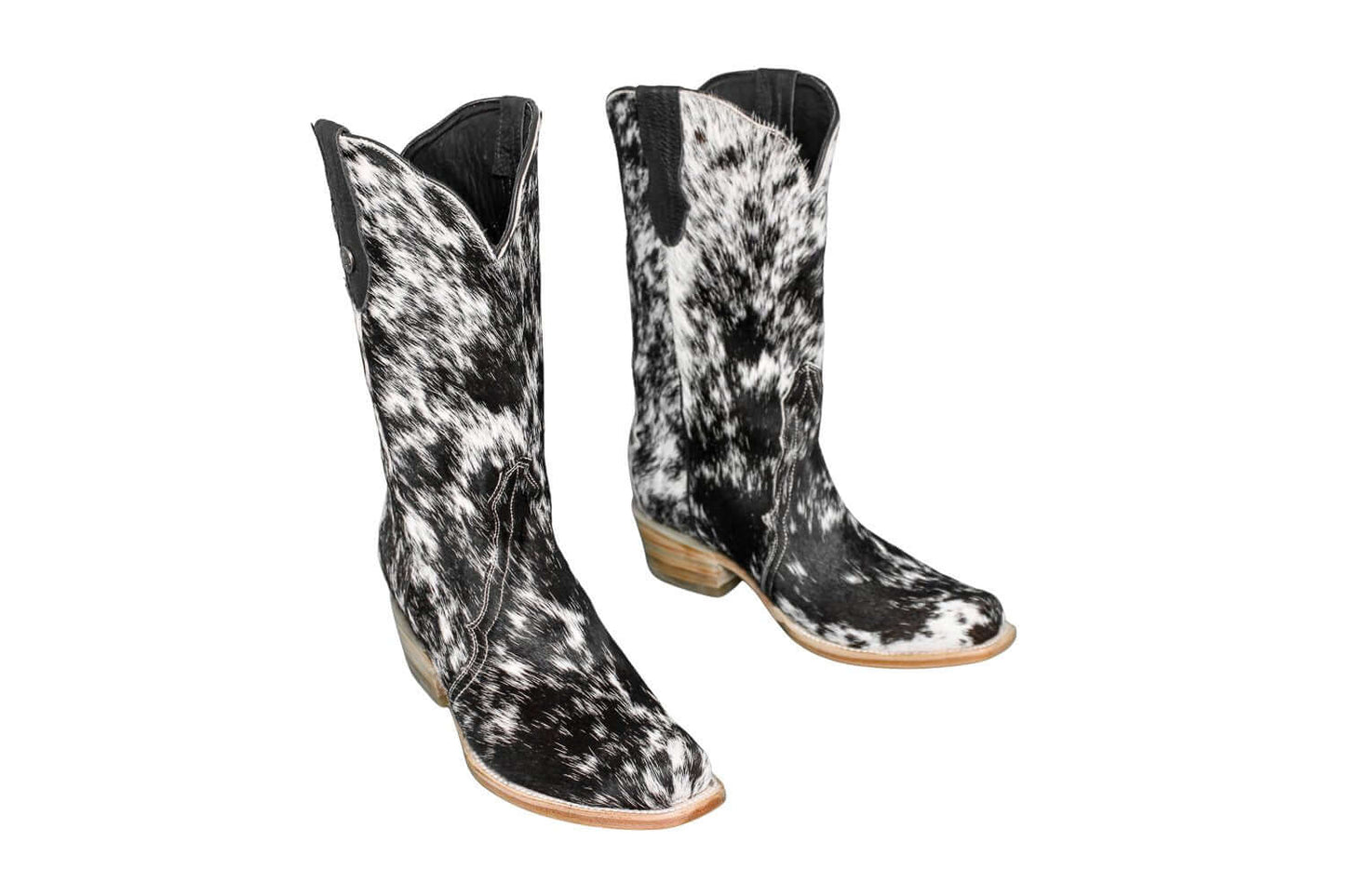 Carmen Tall Cowhide Boots – Hair-on Hide – Size 9 – Handmade Western Boots for Women