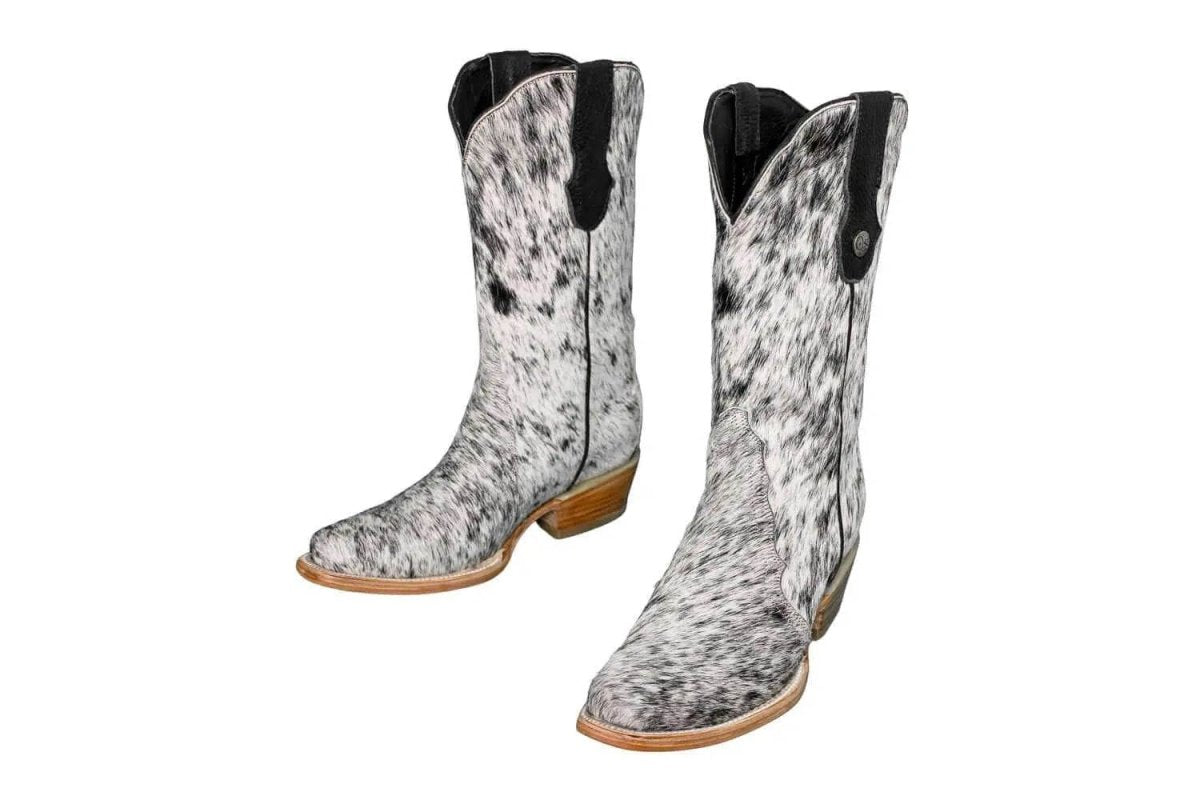 Carmen Tall Cowhide Boots – Hair-on Hide – Size 7 – Handmade Western Boots for Women