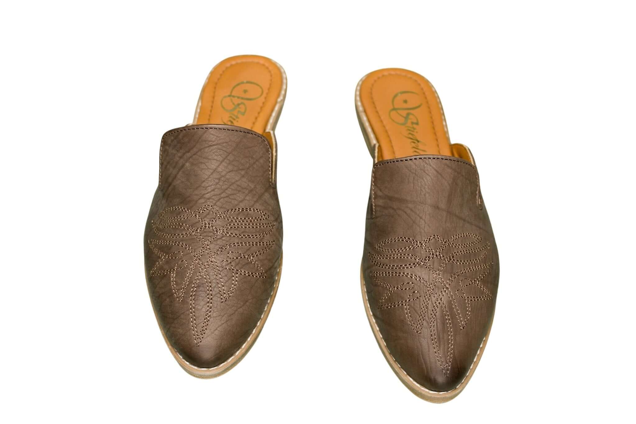 The Georgette Brown Cowhide Mules - Women's Western Wear