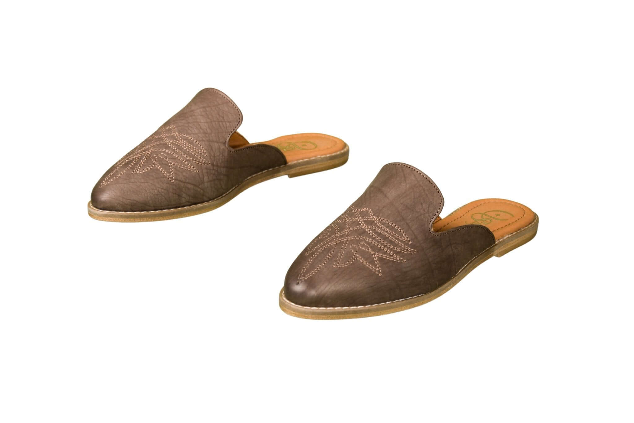 The Georgette Brown Cowhide Mules - Women's Western Wear