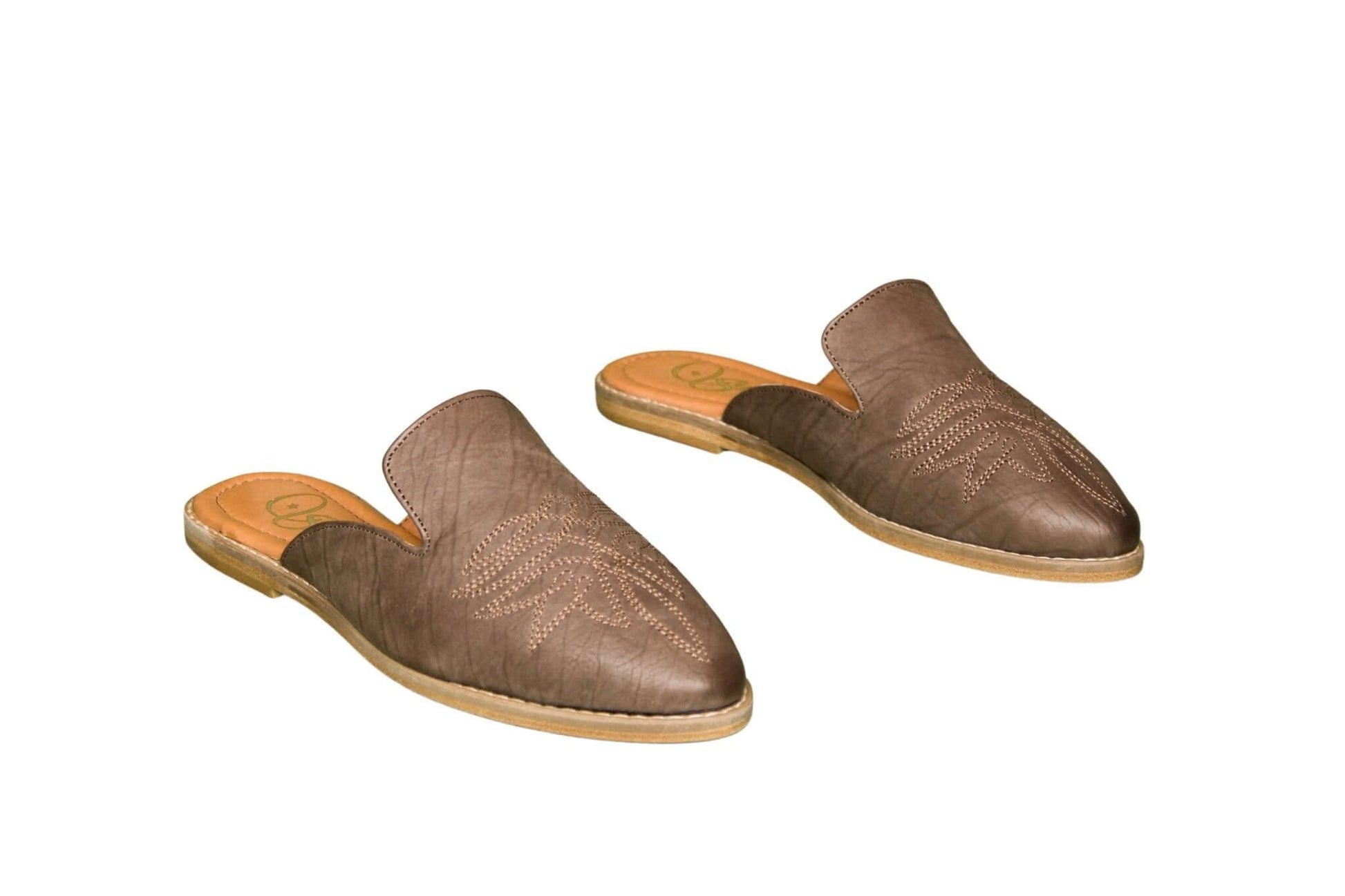 The Georgette Brown Cowhide Mules - Women's Western Wear