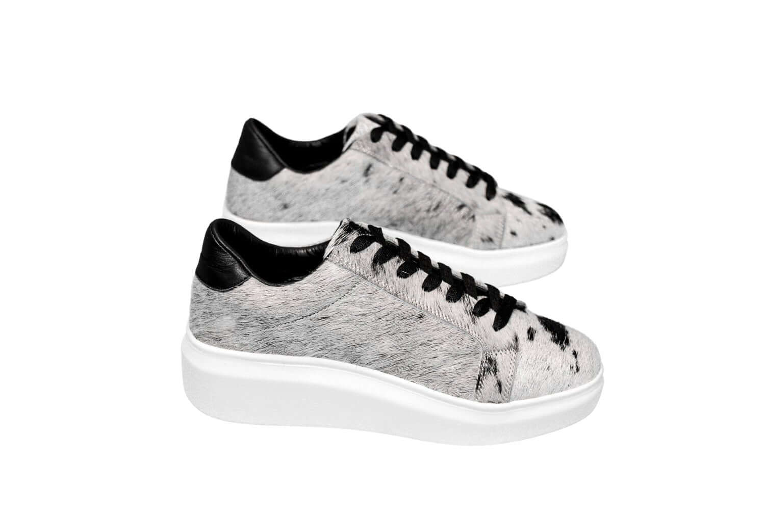 The Julia Cowhide Sneakers - Fur Cowhide Skin - Size 6.5