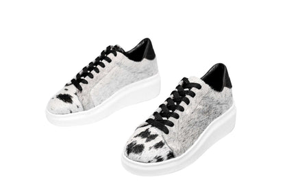 The Julia Cowhide Sneakers - Fur Cowhide Skin - Size 6.5