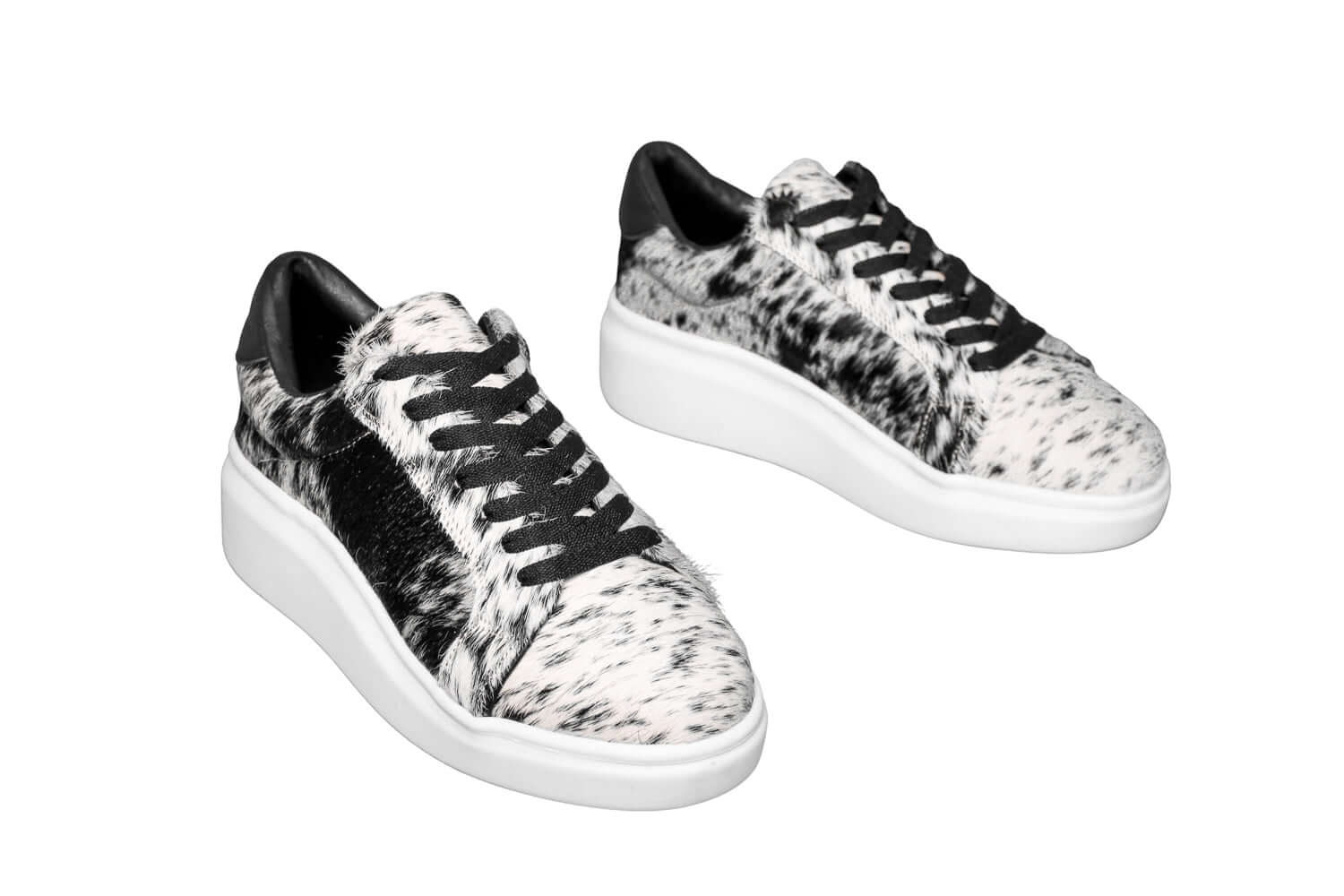 The Julia Cowhide Sneakers - Fur Cowhide Skin - Size 7.5