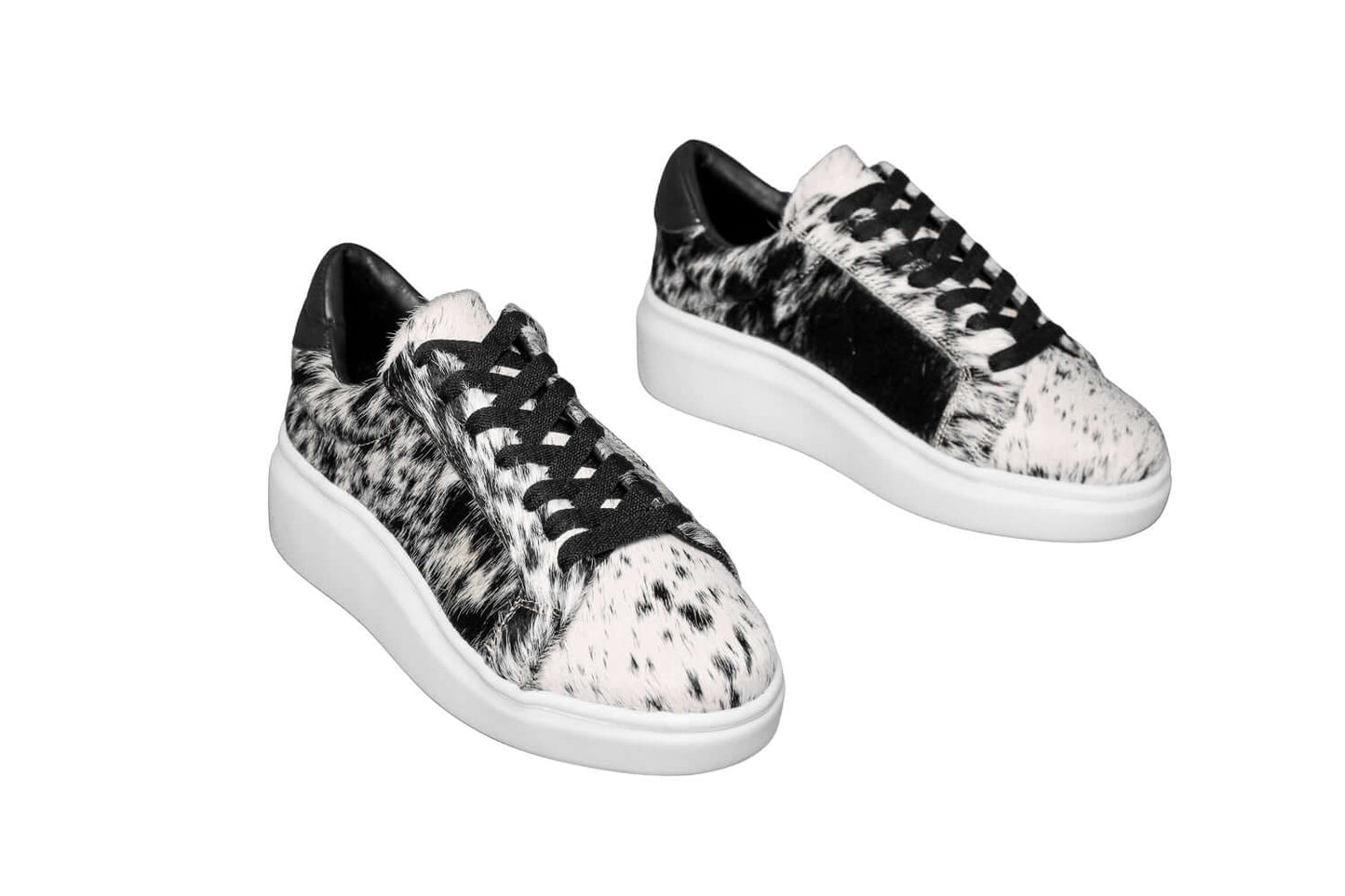 The Julia Cowhide Sneakers - Fur Cowhide Skin - Size 7.5