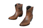 Loretta Brown Leather Boots – Short Western Boots with Decorative Hardware