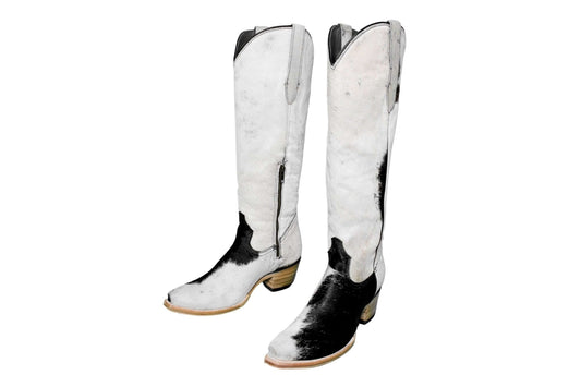 Lorraine Hair-on Hide Boots – Size 10 – Women’s Knee-High Cowgirl Boots
