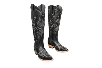 Lorraine Boots – Black Cowboy Boots for Women – Handmade Tall Western Boots