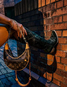 Lorraine Suede Tall Boots – Olive Green – Handmade Western Boots