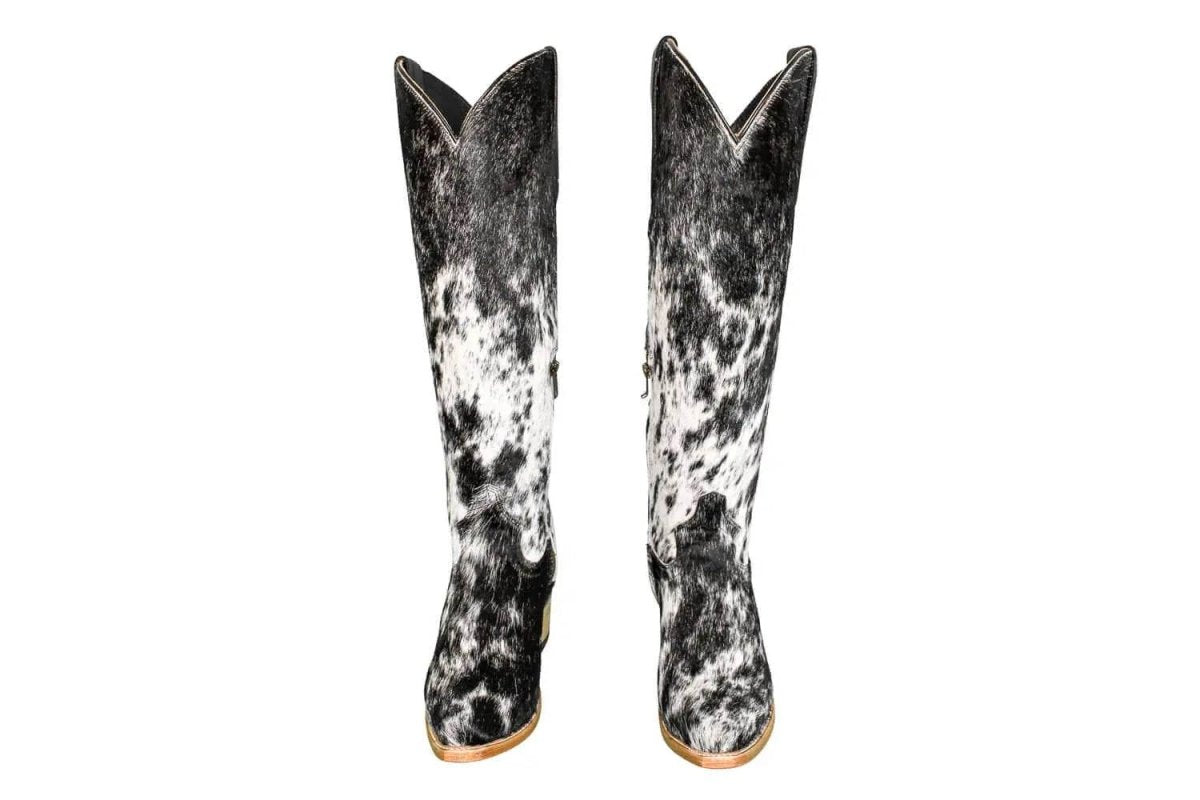 The Lorraine Knee - High Cowhide Boots – Hair - on Hide – Size 8.5 US - Stiefeld Boots