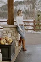 Lorraine Suede Cowgirl Boots – Brown Camel Leather – Western Tall Boots for Women