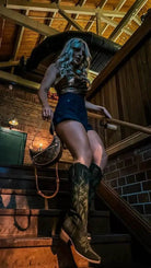 Lorraine Suede Tall Boots – Olive Green – Handmade Western Boots