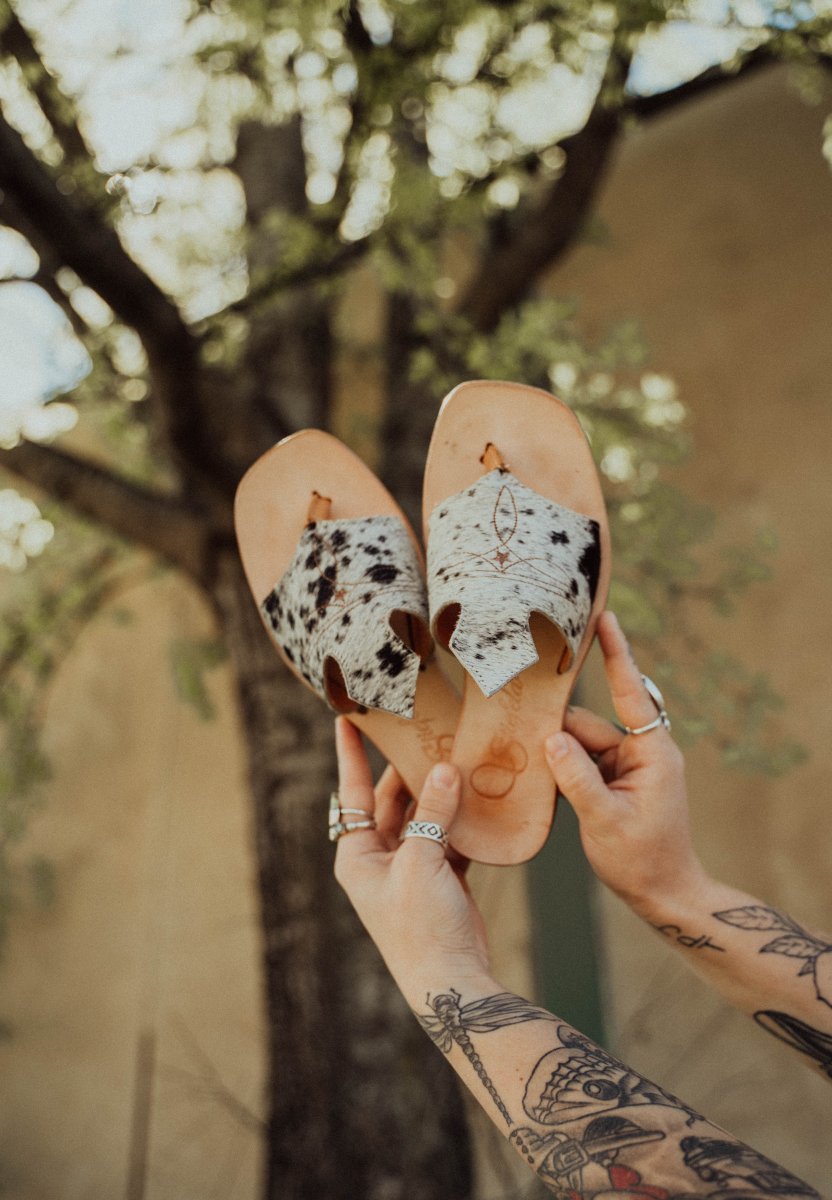 Western cowhide flip flops for women – Wholesale - Summer and Spring Shoes