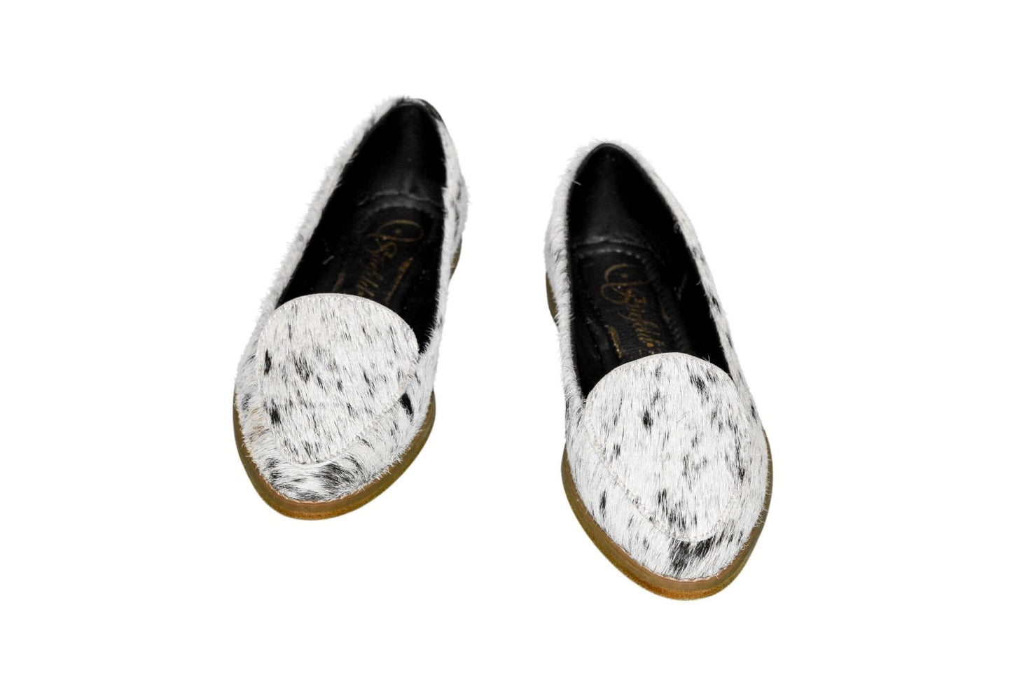 Gretta Cowhide Loafers – Hair-on Hide Almond Toe Western Loafers – Size 6
